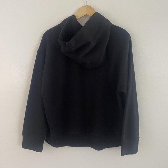 ZARA Hoodie Sweatshirt Womens Large Black Pullover Fleece Minimalist Nuetral - Picture 2 of 9
